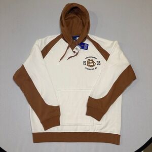 NWT BADBOY Hoodie Mens XXL Cream Brown 1993 Sweatshirt Raglan Sleeve Streetwear
